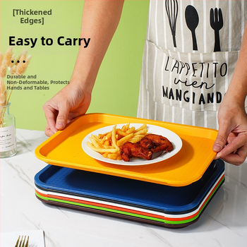 Gyorséttermi tálca, műanyag, négyzet alakú, egyszerű mintázat, modern minimalista stílus, logóval