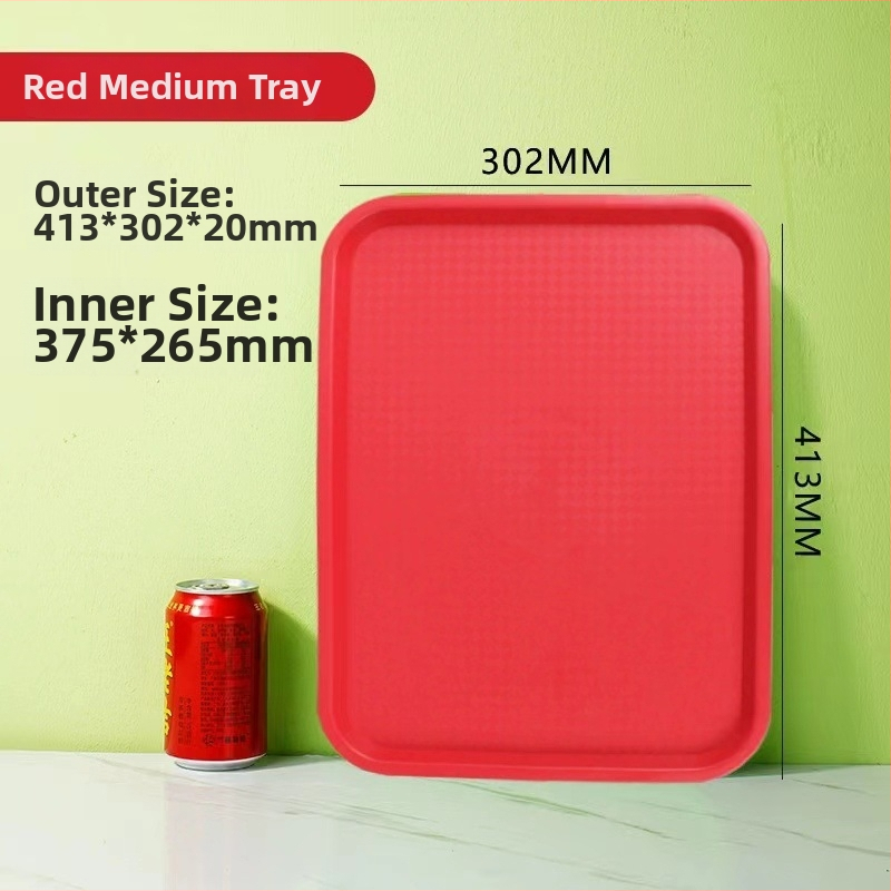 Gyorséttermi tálca, műanyag, négyzet alakú, egyszerű mintázat, modern minimalista stílus, logóval