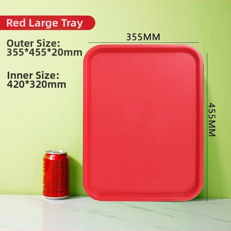 Gyorséttermi tálca, műanyag, négyzet alakú, egyszerű mintázat, modern minimalista stílus, logóval