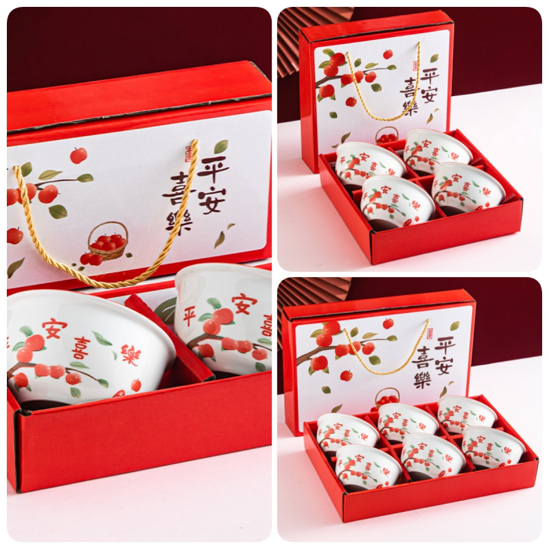 Keramikinis ryžių dubenėlis su lėkštele ir lazdelėmis, 350 ml talpa, po glazūra raštas, tinkamas mikrobangų krosnei, logotipo spausdinimas, dovana