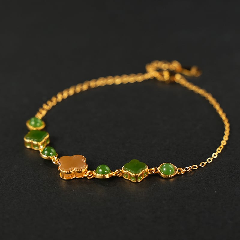 rokassprādze ar Hetian jade un S925 sudraba, rokdarbs, universāls ģeometrisks dizains, ķīniešu stils