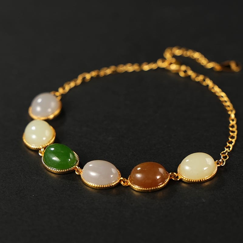 rokassprādze ar Hetian jade un S925 sudraba, rokdarbs, universāls ģeometrisks dizains, ķīniešu stils