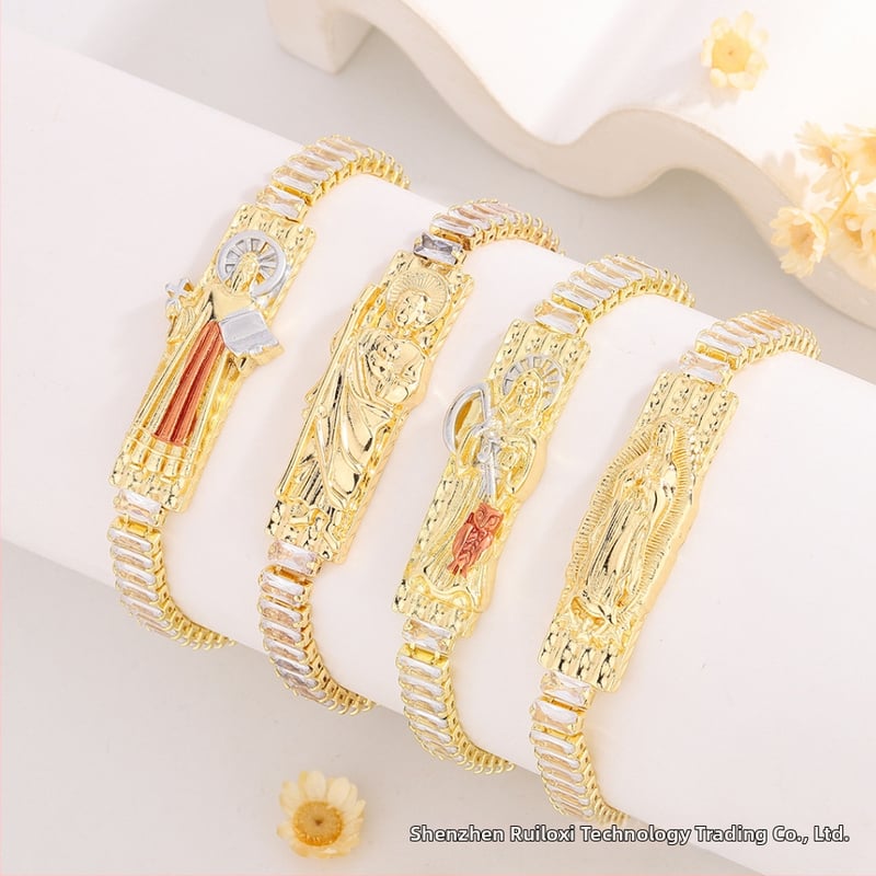 Ruiluoxi vara rokassprādze ar elektroplēšanu, karikatūru tēlu dizains, universāls stils