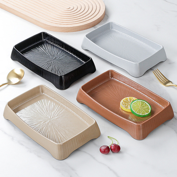 Ristkülikukujuline melamiinist taldrik, portselaniimitatsioon, ühtlane värv, glasuurviimistlus, mikrolainahjuga ei sobi