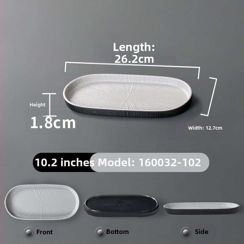 Ristkülikukujuline melamiinist taldrik, portselaniimitatsioon, ühtlane värv, glasuurviimistlus, mikrolainahjuga ei sobi