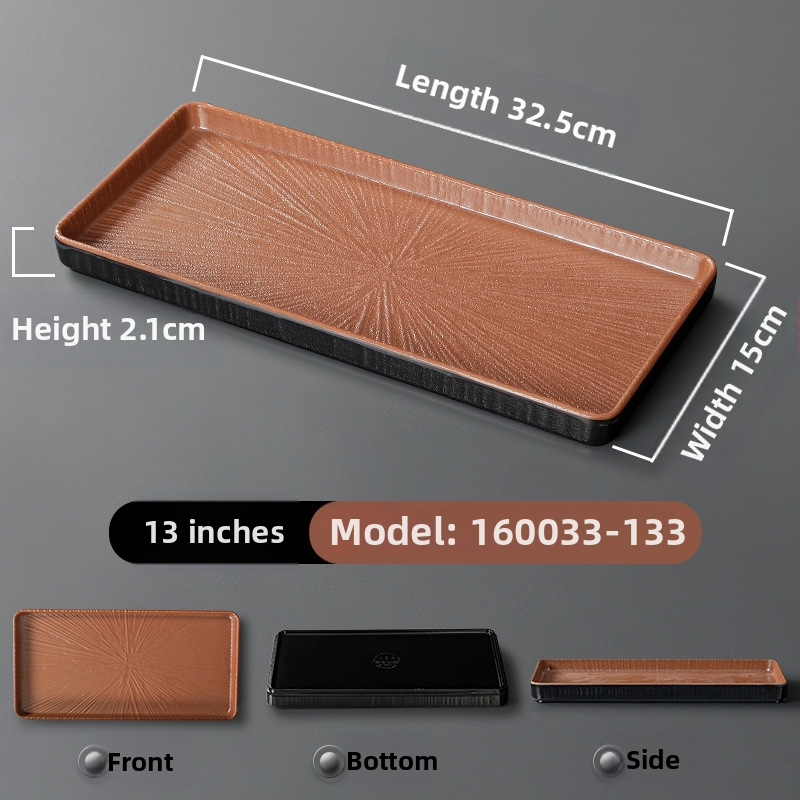 Ristkülikukujuline melamiinist taldrik, portselaniimitatsioon, ühtlane värv, glasuurviimistlus, mikrolainahjuga ei sobi