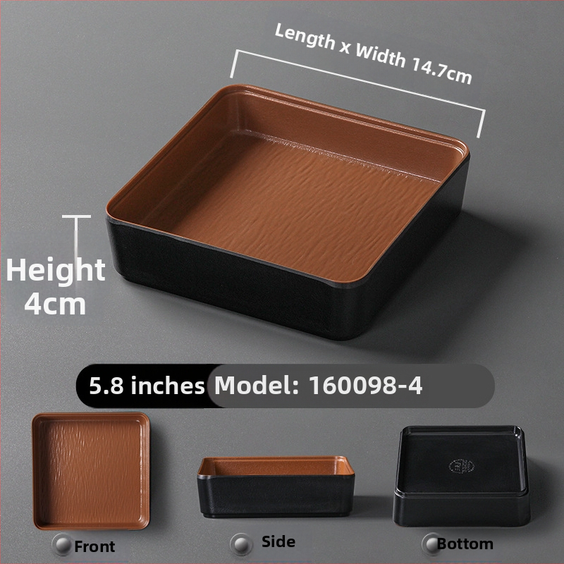 Ristkülikukujuline melamiinist taldrik, portselaniimitatsioon, ühtlane värv, glasuurviimistlus, mikrolainahjuga ei sobi