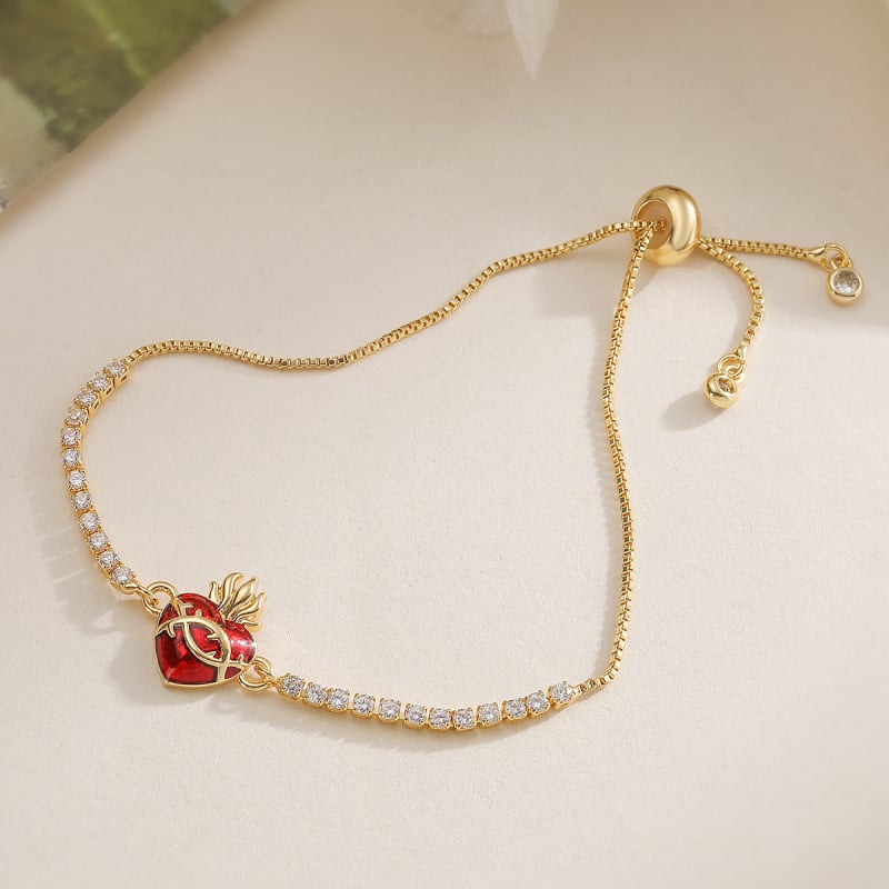 Sieviešu vara rokassprādze ar 18K zelta pārklājumu, cirkoni, sirds formas ģeometrisks dizains, mikro uzstādīšana