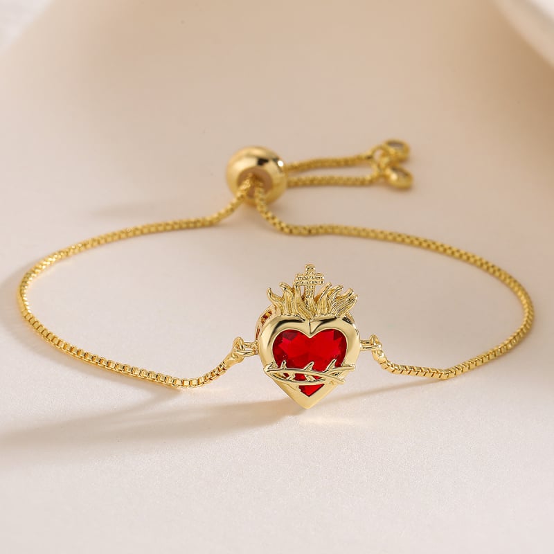 Sieviešu vara rokassprādze ar 18K zelta pārklājumu, cirkoni, sirds formas ģeometrisks dizains, mikro uzstādīšana