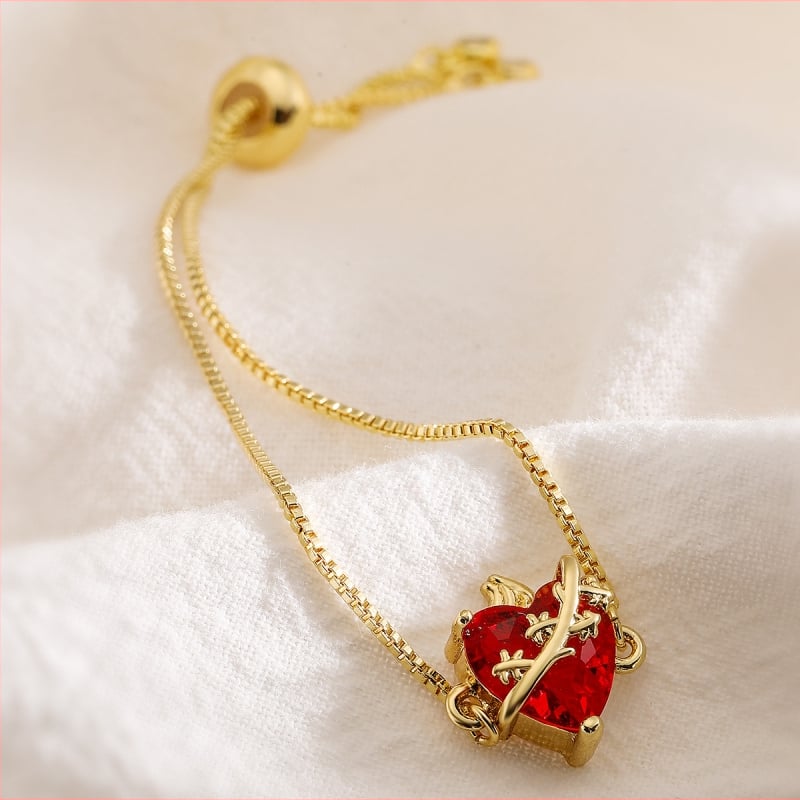 Sieviešu vara rokassprādze ar 18K zelta pārklājumu, cirkoni, sirds formas ģeometrisks dizains, mikro uzstādīšana