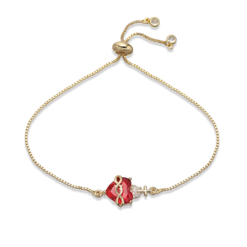 Sieviešu vara rokassprādze ar 18K zelta pārklājumu, cirkoni, sirds formas ģeometrisks dizains, mikro uzstādīšana