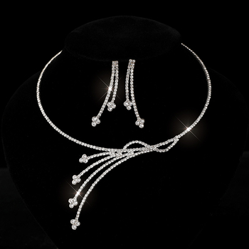 Set naušnica i ogrlica sa rhinestones, ogrlica s leptir-priveskom, lanac u obliku O, ženski modni nakit; oblike privjeska: srce, kapljica, zvončić