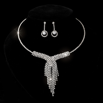 Set naušnica i ogrlica sa rhinestones, ogrlica s leptir-priveskom, lanac u obliku O, ženski modni nakit; oblike privjeska: srce, kapljica, zvončić