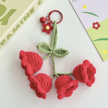 Keturi Lily of the Valley pakabukai, megzti vilnai, rankų darbo, automobilių pakabukai, didmeninis pakavimas, Korėjos stilius