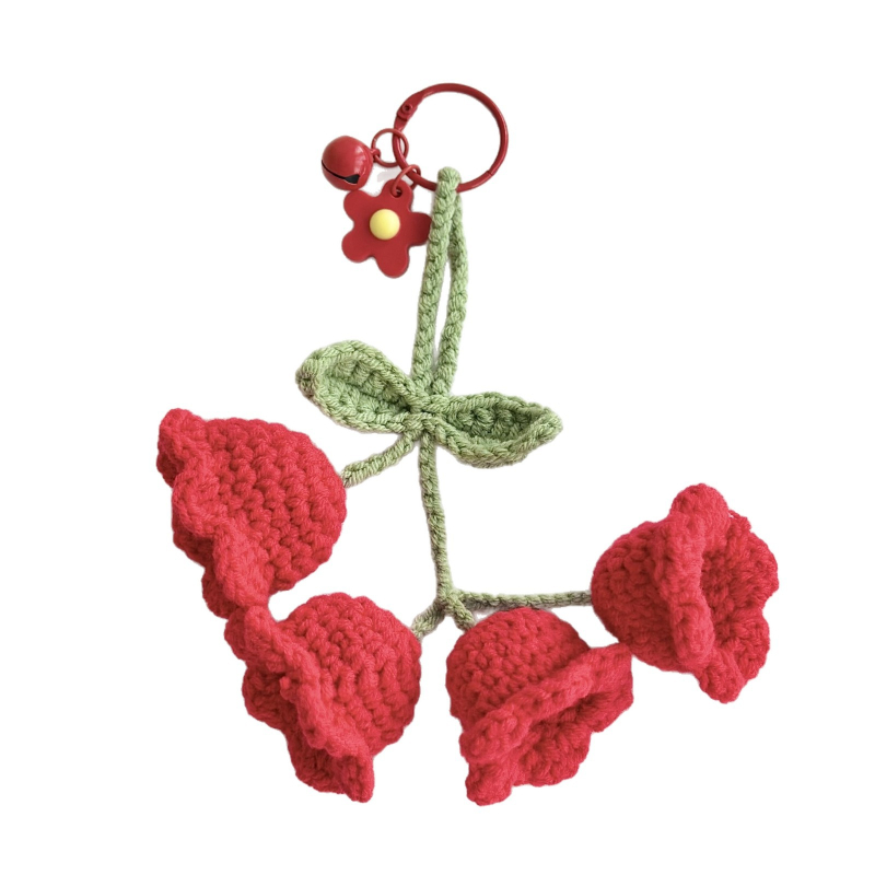 Keturi Lily of the Valley pakabukai, megzti vilnai, rankų darbo, automobilių pakabukai, didmeninis pakavimas, Korėjos stilius