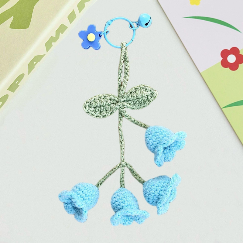 Keturi Lily of the Valley pakabukai, megzti vilnai, rankų darbo, automobilių pakabukai, didmeninis pakavimas, Korėjos stilius