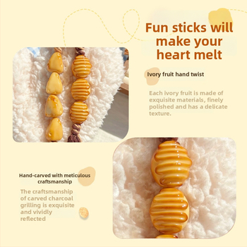 Käsitööline budistlike helmeste ripats Ivory Fruitist, Uus Hiina stiil, Graveerimine, Käsitöö ja Poleerimine