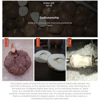 Käsitööline budistlike helmeste ripats Ivory Fruitist, Uus Hiina stiil, Graveerimine, Käsitöö ja Poleerimine