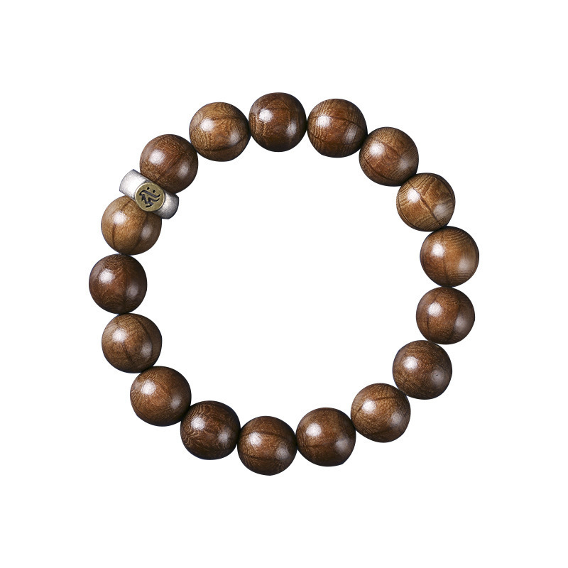 Puidust roosari käevõru 12 sodiaaki märgiga ja kaitsva Budaga, Wu-tai mäe inspiratsioon, ühekordne rõngas, uniseks