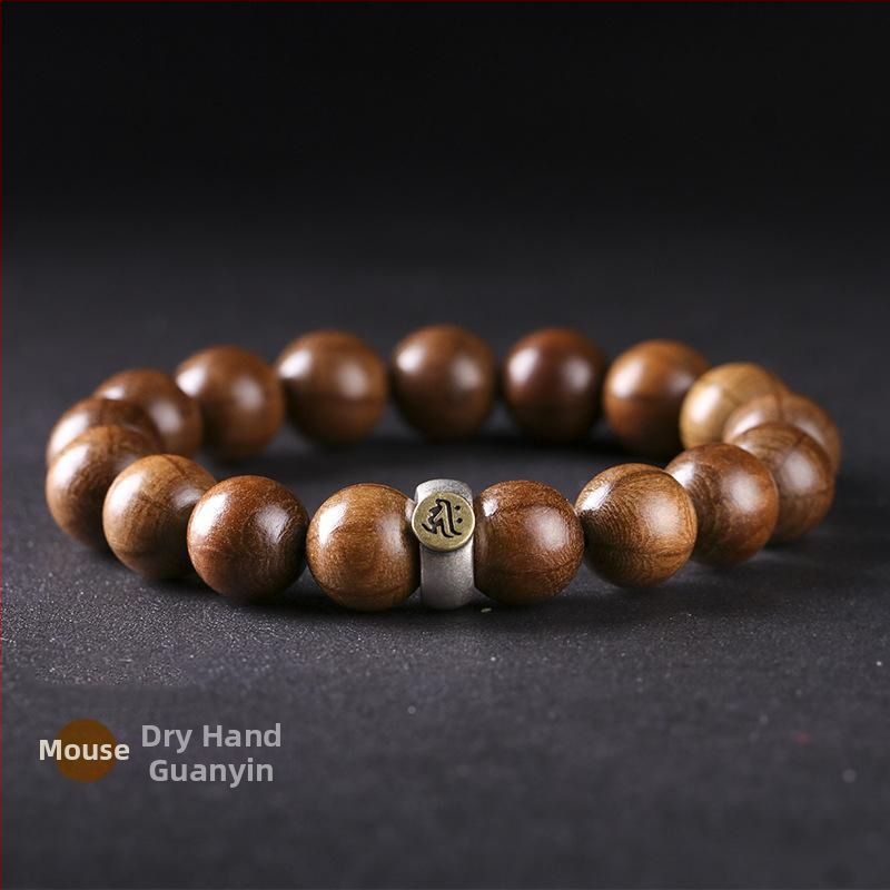 Puidust roosari käevõru 12 sodiaaki märgiga ja kaitsva Budaga, Wu-tai mäe inspiratsioon, ühekordne rõngas, uniseks