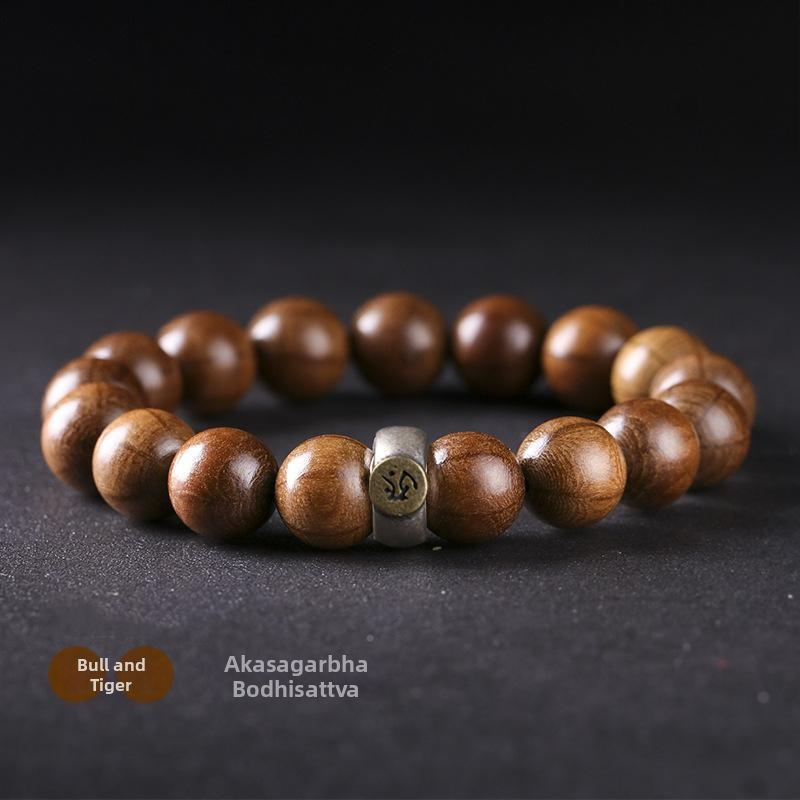 Puidust roosari käevõru 12 sodiaaki märgiga ja kaitsva Budaga, Wu-tai mäe inspiratsioon, ühekordne rõngas, uniseks