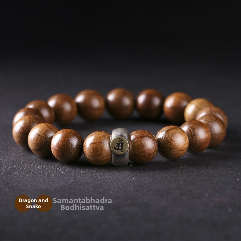 Puidust roosari käevõru 12 sodiaaki märgiga ja kaitsva Budaga, Wu-tai mäe inspiratsioon, ühekordne rõngas, uniseks