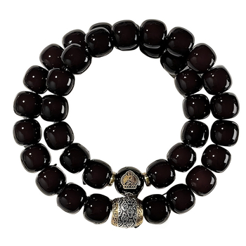 Crna Bodhi narukvica s 12 zodijaka, dvostruki krug, osam zaštitnih Bodhisattva, unisex, kineski stil