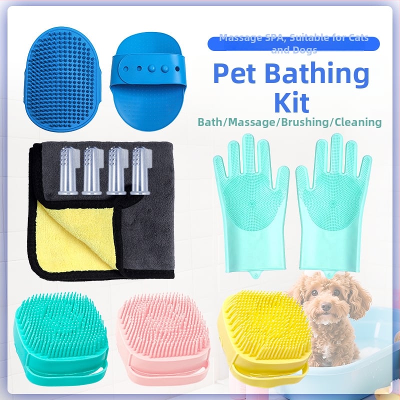 Silikoninės šunų priežiūros šukos ir šepetėlis iš FIGHTINGDOG — anti-scratca, privataus prekės ženklo licencija, skirtas šunims