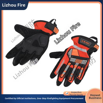 Ugunsdzēsēju cimdi no aramīda, liesmu izturība, augstas temperatūras aizsardzība glābšanas darbos