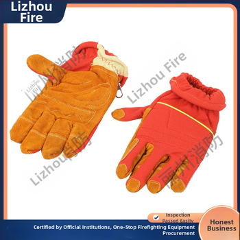 Ugunsdzēsēju cimdi no aramīda, liesmu izturība, augstas temperatūras aizsardzība glābšanas darbos