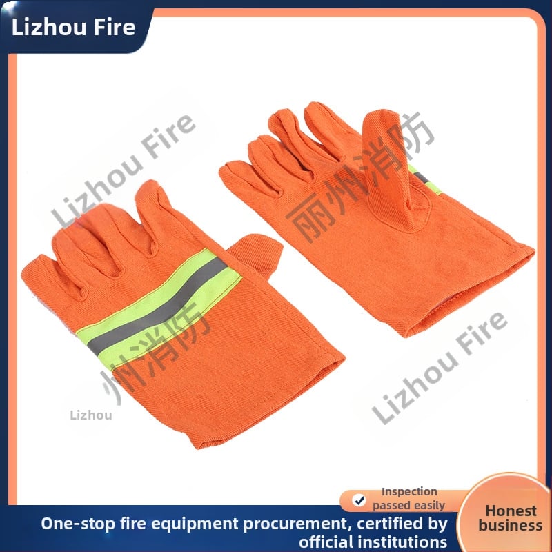 Ugunsdzēsēju cimdi no aramīda, liesmu izturība, augstas temperatūras aizsardzība glābšanas darbos