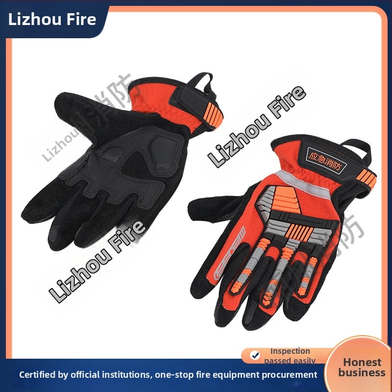 Ugunsdzēsēju cimdi no aramīda, liesmu izturība, augstas temperatūras aizsardzība glābšanas darbos