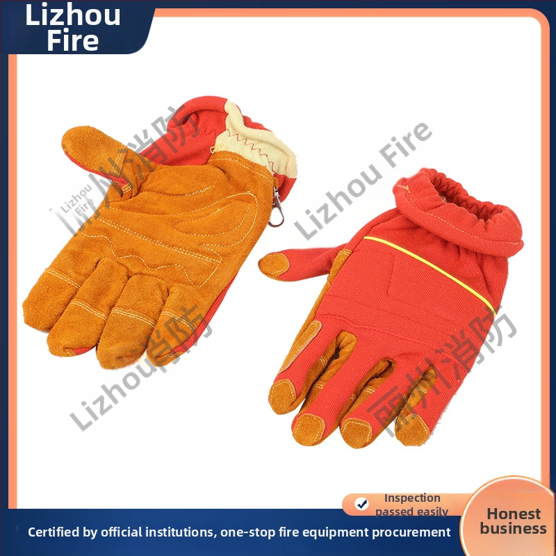 Ugunsdzēsēju cimdi no aramīda, liesmu izturība, augstas temperatūras aizsardzība glābšanas darbos