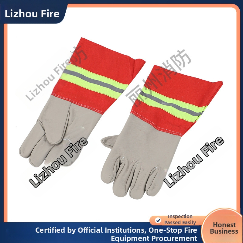 Ugunsdzēsēju cimdi no aramīda, liesmu izturība, augstas temperatūras aizsardzība glābšanas darbos