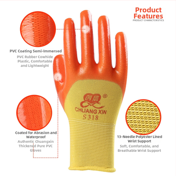 Radničke rukavice - otporne na habanje, izdržljive, vodonepropusne, otporne na ulje, protiv probijanja (Dužina 23 cm; Težina 84 g; Otpor ulju)