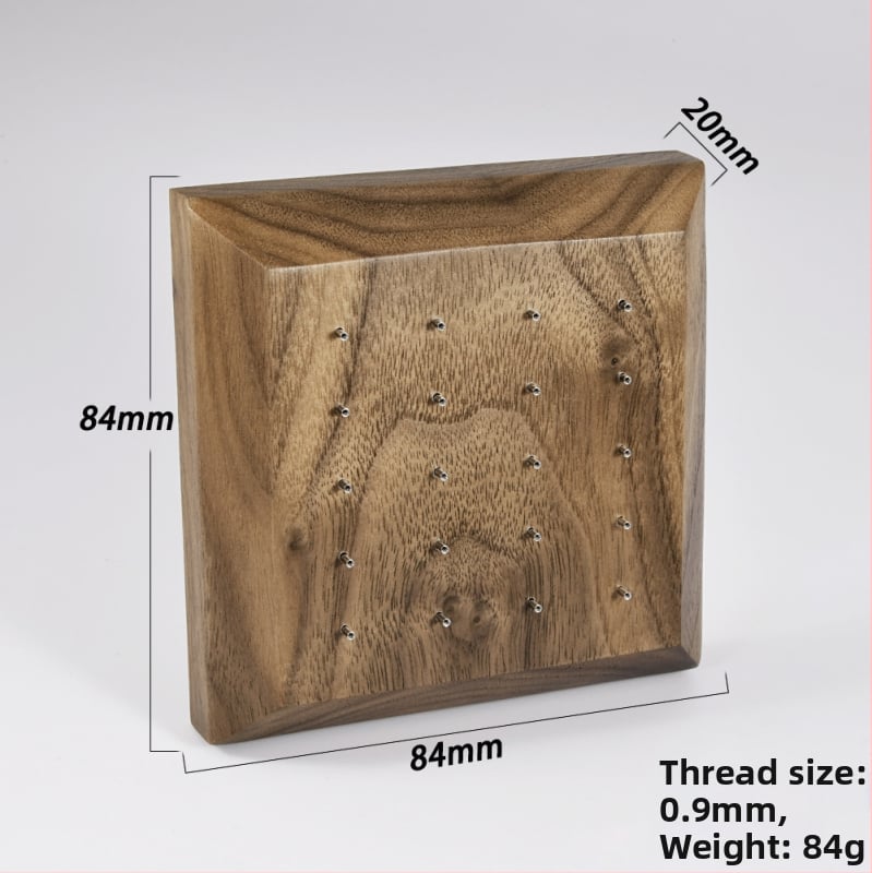 Puidust juveelide display statiiv, üks kiht, kõrgekvaliteediline stiil, puuritud konstruktsioon