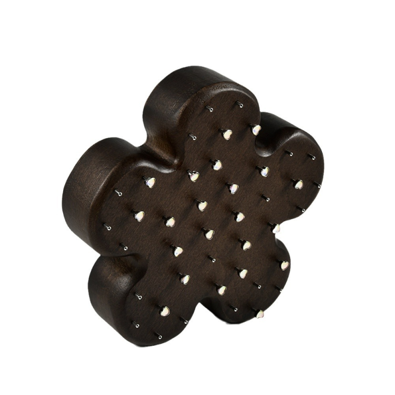 Puidust juveelide display statiiv, üks kiht, kõrgekvaliteediline stiil, puuritud konstruktsioon