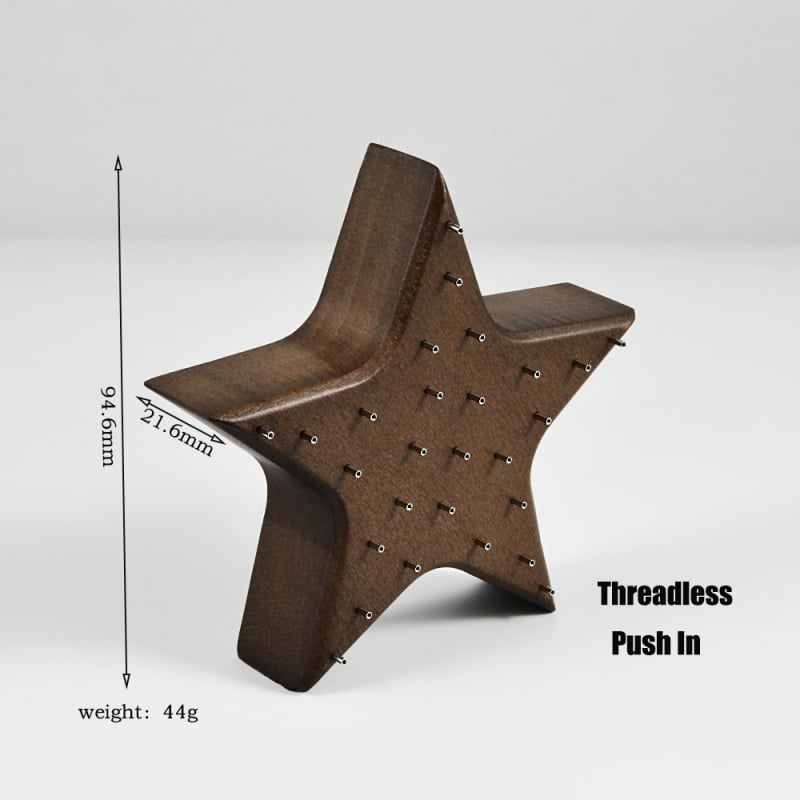 Puidust juveelide display statiiv, üks kiht, kõrgekvaliteediline stiil, puuritud konstruktsioon