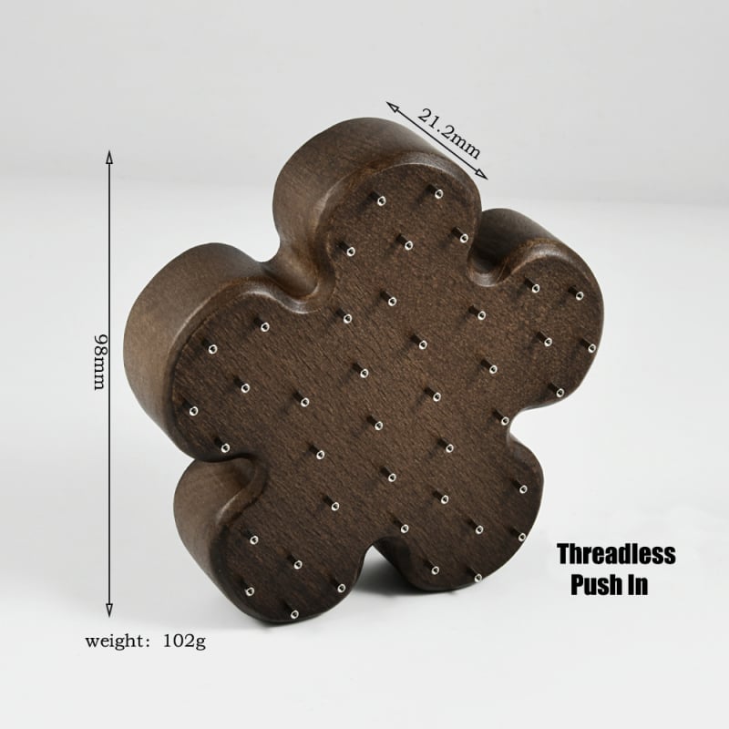 Puidust juveelide display statiiv, üks kiht, kõrgekvaliteediline stiil, puuritud konstruktsioon