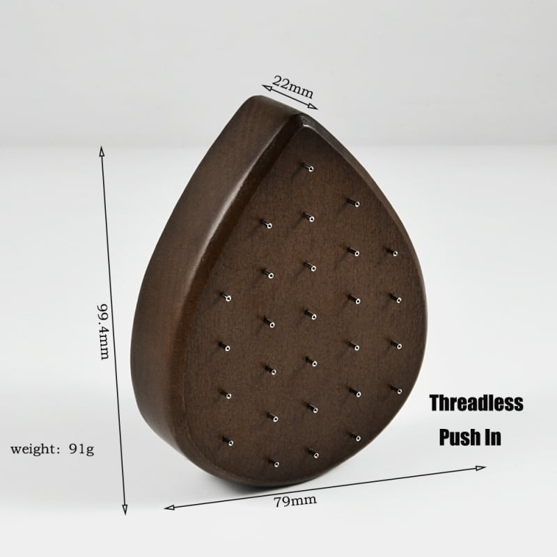 Puidust juveelide display statiiv, üks kiht, kõrgekvaliteediline stiil, puuritud konstruktsioon