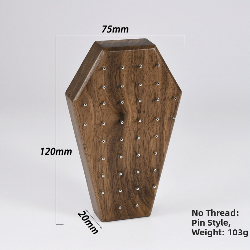 Puidust juveelide display statiiv, üks kiht, kõrgekvaliteediline stiil, puuritud konstruktsioon