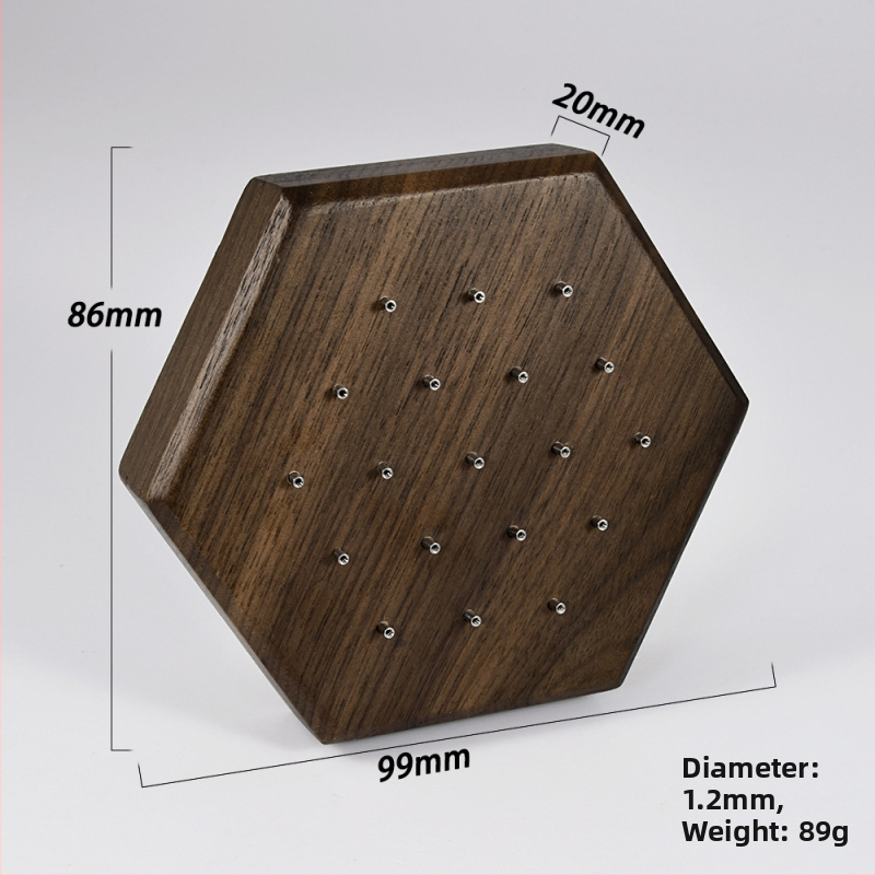 Puidust juveelide display statiiv, üks kiht, kõrgekvaliteediline stiil, puuritud konstruktsioon
