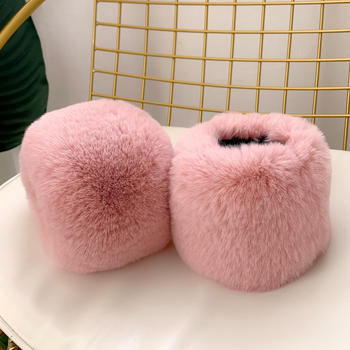 Пухен маншет за китка с изкуствена козина лисица и заек, полиестер, декоративен моден аксесоар за есен