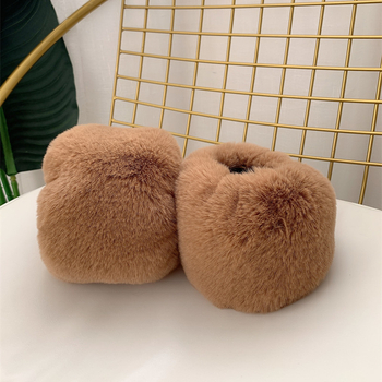 Пухен маншет за китка с изкуствена козина лисица и заек, полиестер, декоративен моден аксесоар за есен