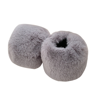 Пухен маншет за китка с изкуствена козина лисица и заек, полиестер, декоративен моден аксесоар за есен