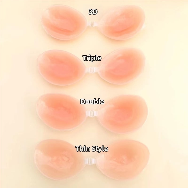 Neredzamais silikona krūšu spilventiņš kāzu kleitai, bez plecu siksnām, priekšējā aizdare, plānas veidotas krūšu kausi