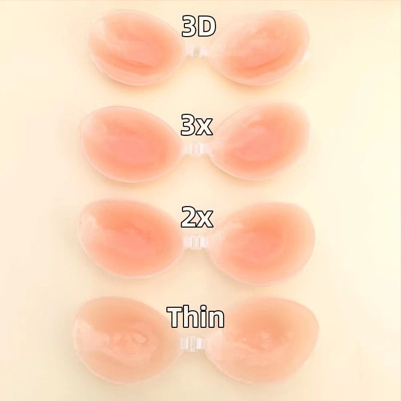 Neredzamais silikona krūšu spilventiņš kāzu kleitai, bez plecu siksnām, priekšējā aizdare, plānas veidotas krūšu kausi