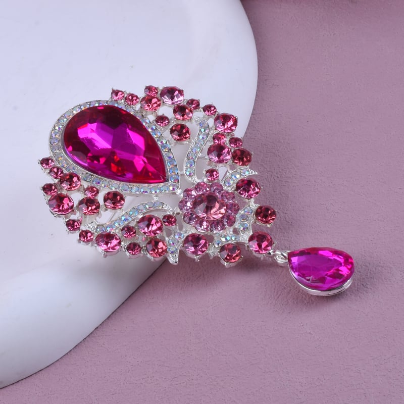 Női bross, geometriai stílus, cinkötvözet, elektropolírozott, többfunkciós