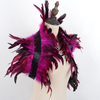 Uniszex tollas sál - Vintage stílus, Monokróm minta, Egyszerű szövés, Hosszított alak