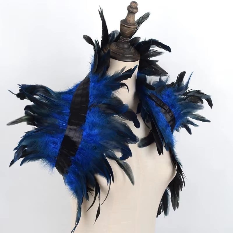 Uniszex tollas sál - Vintage stílus, Monokróm minta, Egyszerű szövés, Hosszított alak